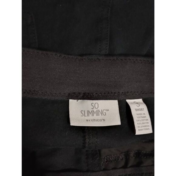 Chico's Pants So Slimming Chico's 3 Ladies Large Black Khakis Comfort Waist - Picture 5 of 8